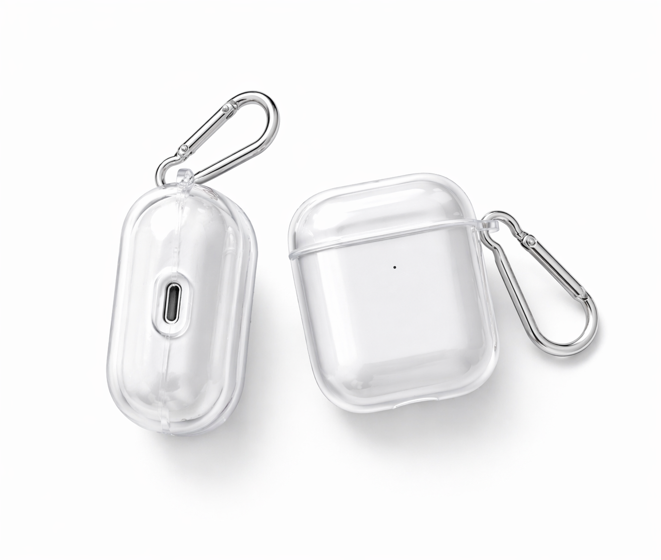 Minimalist Clear AirPods Case – Shockproof Protection + Clip