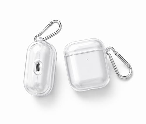 Minimalist Clear AirPods Case – Shockproof Protection + Clip